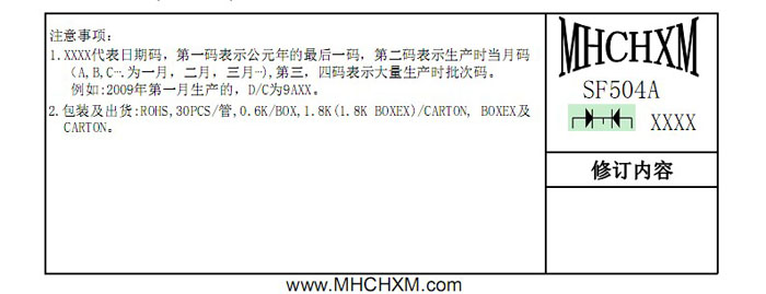 超快恢复SF504A参数