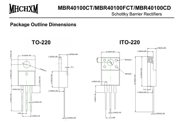 MHCHXM品牌肖特基二极管MBR40100F