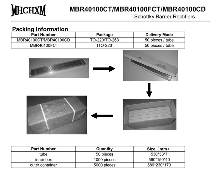 MHCHXM品牌肖特基二极管MBR40100F