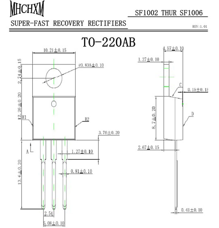 MHCHXM品牌超快恢复二极管SFF1002